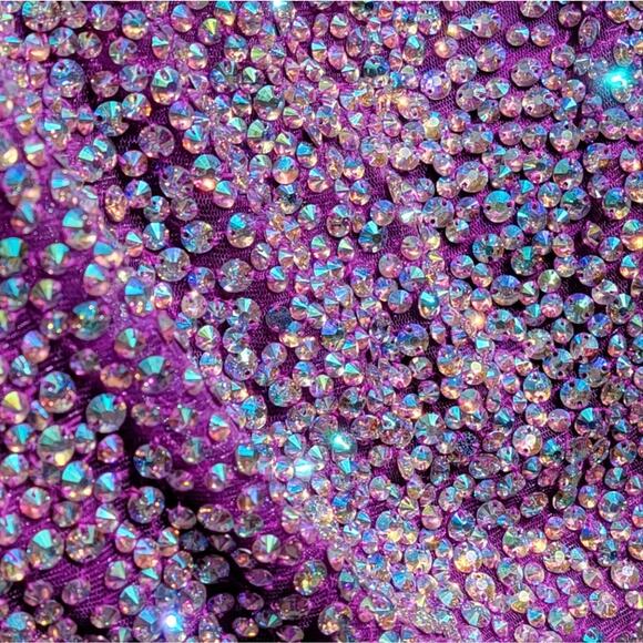 NWOT Vienna Prom Purple Rhinestone Bodice & Taffeta A-Line Skirt 2 PC Gown - Picture 5 of 11